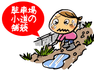 駐車場小道の舗装